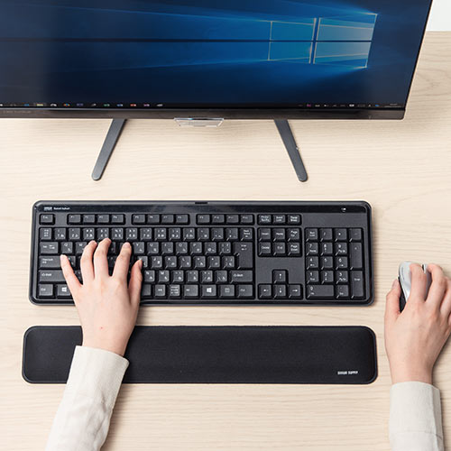 リストレスト（フルキーボード用・手首・腱鞘炎防止・疲労軽減・クッション・幅45.3cm）