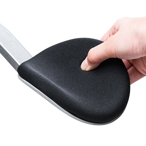 アームレスト（パソコン・マウス・キーボード・肘置き・リストレスト・エルゴノミクス・クランプ式・クッション付き・シルバー）