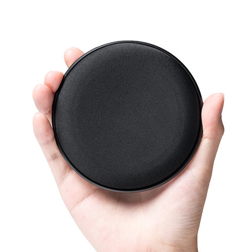 リストレスト（丸形・エルゴノミクス・腱鞘炎防止・マウス操作連動・ハード素材・小型・ブラック）