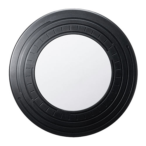 リストレスト（丸形・エルゴノミクス・腱鞘炎防止・マウス操作連動・ハード素材・小型・ブラック）