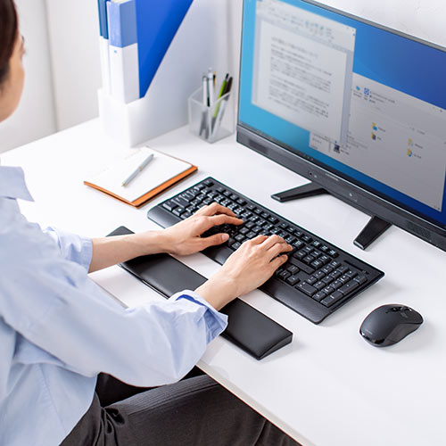 リストレスト クッション 腱鞘炎防止 ゲーミング 疲労軽減 手首 ノートパソコン用 キーボード用 幅43.5cm エルゴノミクス