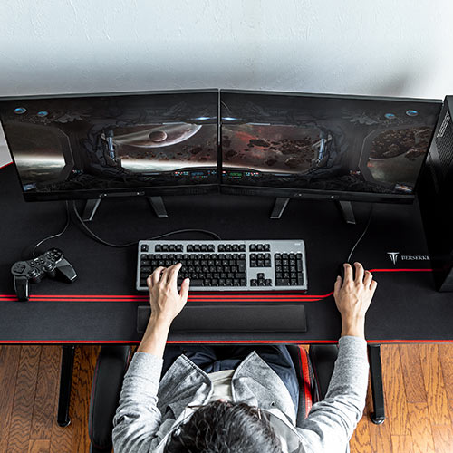 リストレスト クッション 腱鞘炎防止 ゲーミング 疲労軽減 手首 ノートパソコン用 キーボード用 幅43.5cm エルゴノミクス