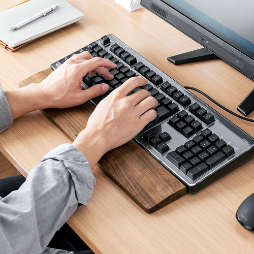 木製リストレスト（天然木使用・幅44cm・Lサイズ・キーボード入力向け・腱鞘炎対策・パームレスト）