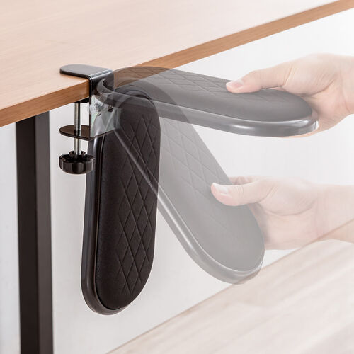 肘置き（クランプ 折りたたみ・アームレスト・ひじ掛け・疲労軽減・180°回転・リストレスト・90°折り畳み・後付・デスクワーク）