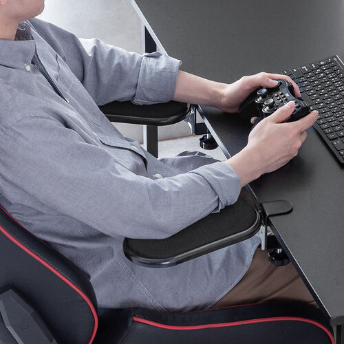 肘置き（クランプ 折りたたみ・アームレスト・ひじ掛け・疲労軽減・180°回転・リストレスト・90°折り畳み・後付・デスクワーク）