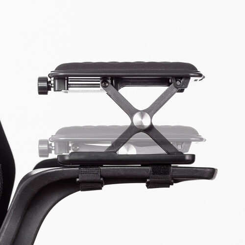 肘置き（アームレスト・高さ調節可能・低反発クッション・疲労軽減・取付簡単・面ファスナー取付・椅子・ブラック）