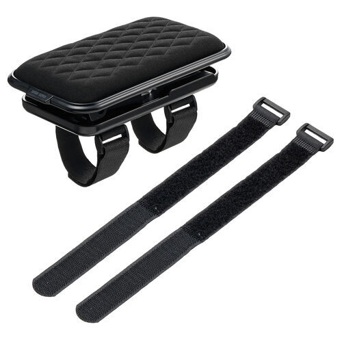 肘置き（アームレスト・高さ調節可能・低反発クッション・疲労軽減・取付簡単・面ファスナー取付・椅子・ブラック）