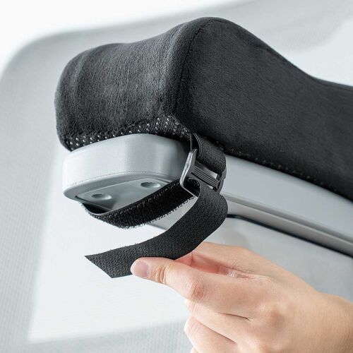 肘置き（アームレスト・クッション・低反発・疲労軽減・取付簡単・ベルベット生地・2個セット・面ファスナー取付・椅子・ブラック ）