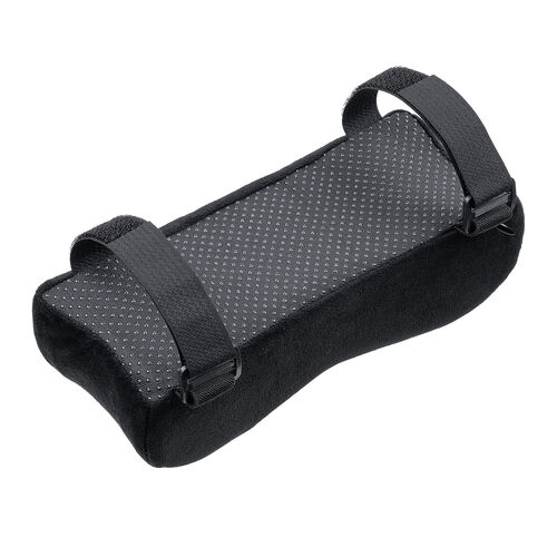 肘置き（アームレスト・クッション・低反発・疲労軽減・取付簡単・ベルベット生地・2個セット・面ファスナー取付・椅子・ブラック ）