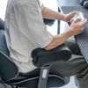 肘置き（アームレスト・クッション・低反発・疲労軽減・取付簡単・ベルベット生地・2個セット・面ファスナー取付・椅子・ブラック ）