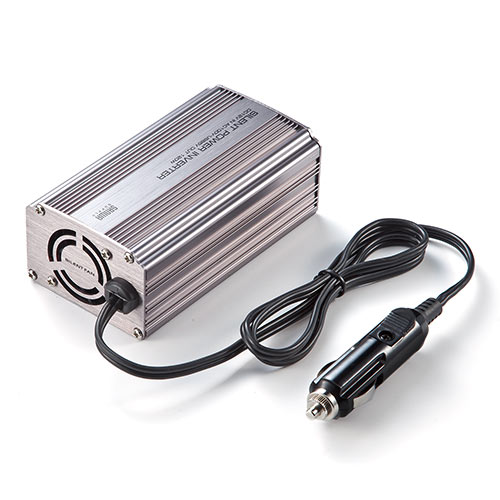 カーインバーター（ACコンセント・USBポート・120W・DC12V・アルミ筐体・擬似正弦波）