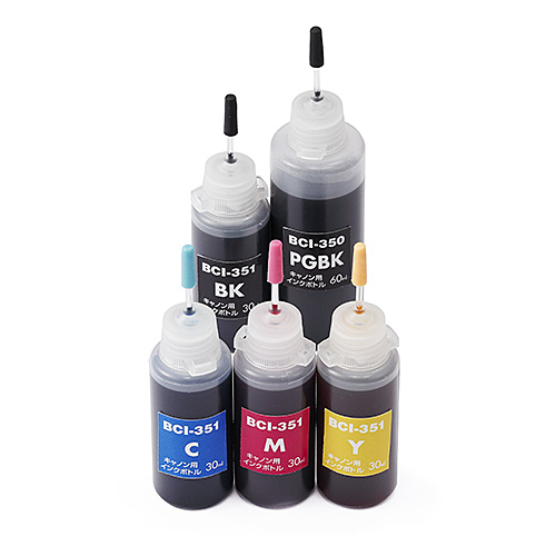 キャノン BCI-351+350/5MP対応詰替えインク（リセッター付・5色セット・標準カートリッジ5回分/大容量カートリッジ3回分）