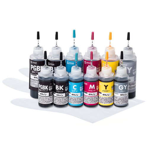 詰め替えインク BCI-320/321/325/326/350/351/370/371/380/381（6色セット・90ml・ブラック/顔料ブラック/シアン/マゼンタ/イエロー/グレー）