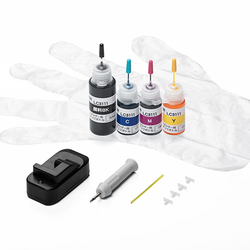 インク（詰め替え・ブラザー・LC3111シリーズ・ブラック・シアン・マゼンタ・イエロー・USBリセッター付き）