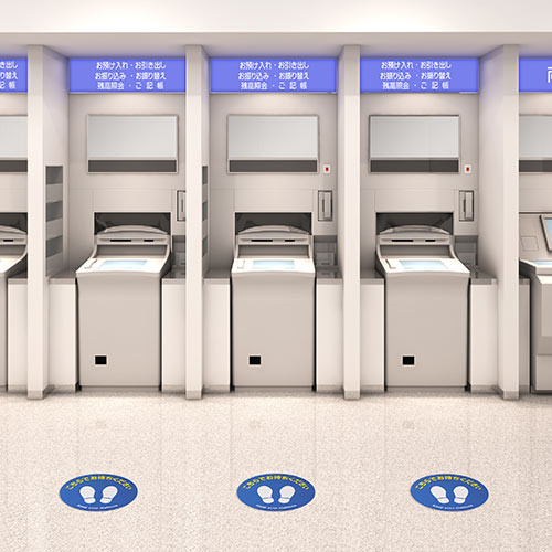 フロアサインラベル サインラベルシール フロアラベル 誘導シール 屋内 丸形 円型 5枚入り