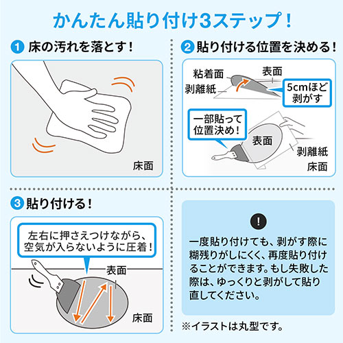 フロアサインラベル サインラベルシール フロアラベル 誘導シール 屋内 四角 5枚入り
