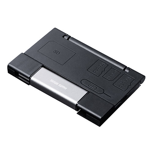 メディアケース付きカードリーダー（Type-Cカードリーダー・Type-Aカードリーダー・メモリケース・SD・microSD・薄型・持ち運び）
