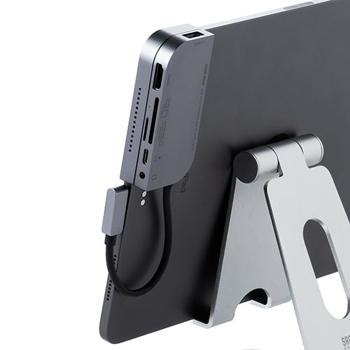 iPad Pro 2018年モデル用USBハブ（Type-Cハブ・ドッキングハブ・カードリーダー・SD/microSD・PD・HDMIポート・3.5mmジャック・アルミ）