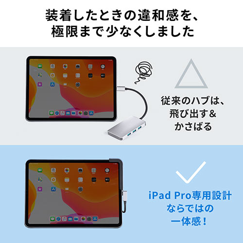 iPad Pro 2018年モデル用USBハブ（Type-Cハブ・ドッキングハブ・カードリーダー・SD/microSD・PD・HDMIポート・3.5mmジャック・アルミ）