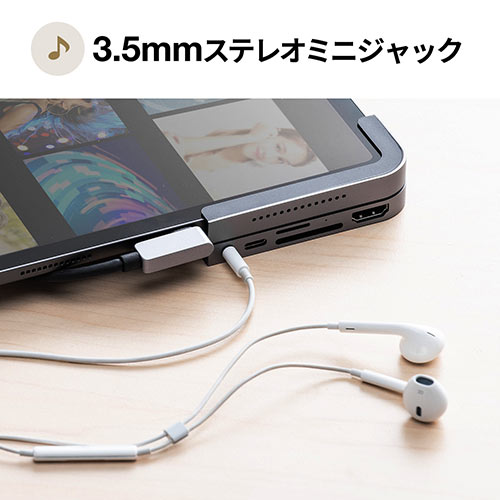 iPad Pro 2018年モデル用USBハブ（Type-Cハブ・ドッキングハブ・カードリーダー・SD/microSD・PD・HDMIポート・3.5mmジャック・アルミ）