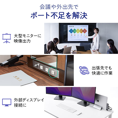 Type-C ドッキングステーション 400-ADR328GPD ドッキングステーション（USBハブ・MacBook Pro/Air専用・HDMI