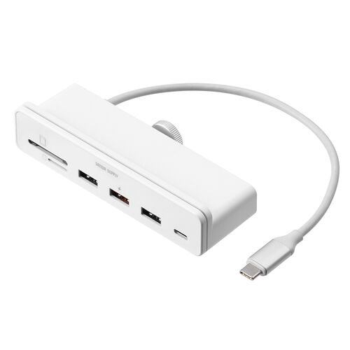 ドッキングステーション（USBハブ・タイプCハブ・ クランプ式・固定・ドッキングハブ・HDMI出力・USB Aポート・SDカードリーダー・ホワイト・おすすめ） ADR330W サンワサプライ