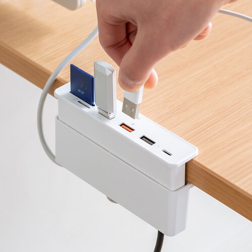 ドッキングステーション（USBハブ・タイプCハブ・ クランプ式・固定・ドッキングハブ・HDMI出力・USB Aポート・SDカードリーダー・ホワイト・おすすめ） ADR330W サンワサプライ