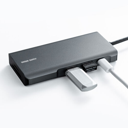 ドッキングステーション（7in1・ケーブル長め・USBハブ・タイプCハブ・コンパクト・4K/30Hz・HDMI・PD100W・充電） ADR331