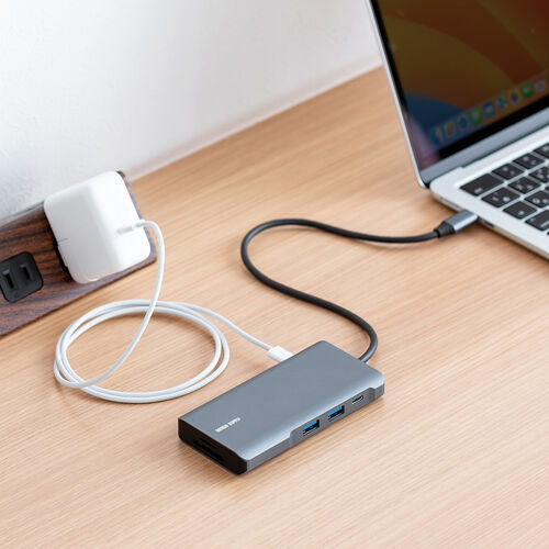 ドッキングステーション（7in1・ケーブル長め・USBハブ・タイプCハブ・コンパクト・4K/30Hz・HDMI・PD100W・充電） ADR331