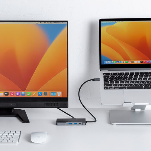 ドッキングステーション（7in1・ケーブル長め・USBハブ・タイプCハブ・コンパクト・4K/30Hz・HDMI・PD100W・充電） ADR331