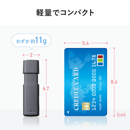 USB A カードリーダー（スライド式・キャップ・SDカード・microSDカード・USB5Gbps・コンパクト・ガンメタリック）