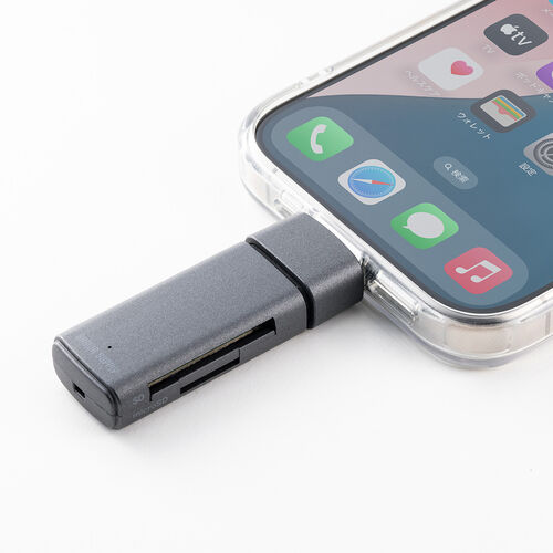 【アウトレット】USB-C カードリーダー（スライド式・キャップ・SDカード・microSDカード・USB5Gbps・Type-C・コンパクト・iPhone15/16対応・iPad 対応）