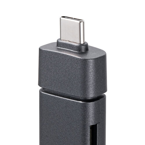 【アウトレット】USB-C カードリーダー（スライド式・キャップ・SDカード・microSDカード・USB5Gbps・Type-C・コンパクト・iPhone15/16対応・iPad 対応）
