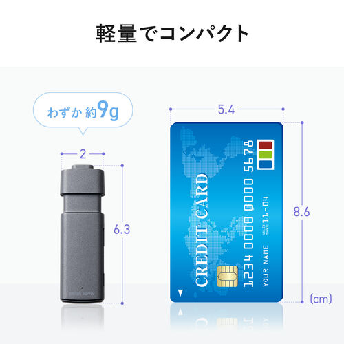 【アウトレット】USB-C カードリーダー（スライド式・キャップ・SDカード・microSDカード・USB5Gbps・Type-C・コンパクト・iPhone15/16対応・iPad 対応）