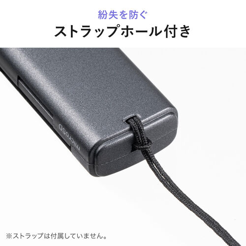【アウトレット】USB-C カードリーダー（スライド式・キャップ・SDカード・microSDカード・USB5Gbps・Type-C・コンパクト・iPhone15/16対応・iPad 対応）