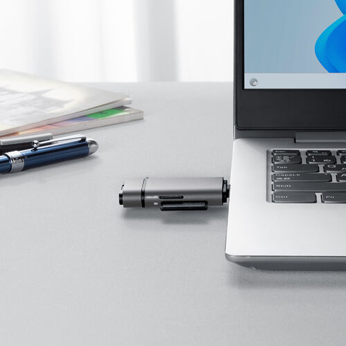 USB-C カードリーダー（UHS-II 対応・SDカード・microSDカード・同時認識・コンパクト・USB3.0・USB 5Gbps・Type-C・高速転送・SDXC/SDHC・ガンメタリック）