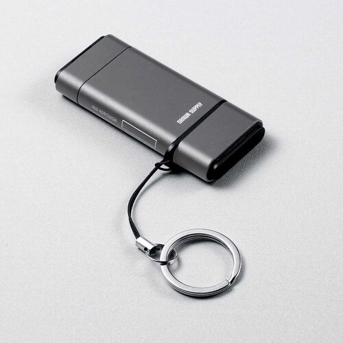 USB-A & USB-C カードリーダー（UHS-II 対応・SDカード・microSDカード・同時認識・コンパクト・USB3.0・Type-C・高速転送・SDXC/SDHC・ガンメタリック）