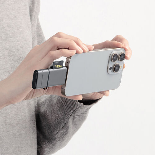 USB-A & USB-C カードリーダー（UHS-II 対応・SDカード・microSDカード・同時認識・コンパクト・USB3.0・Type-C・高速転送・SDXC/SDHC・ガンメタリック）