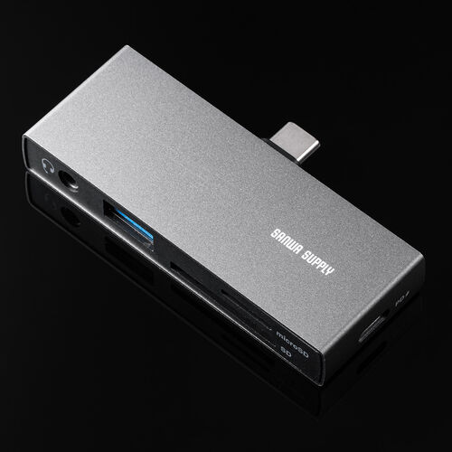 USB-C ハブ（5-in-1・PD100W・充電・SD・microSD・カードリーダー・イヤホンジャック・USB-Aポート・5Gbps・iPhone・iPad・スマホ・タブレット・アルミ製）