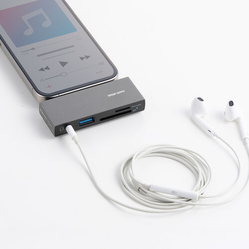 USB-C ハブ（5-in-1・PD100W・充電・SD・microSD・カードリーダー・イヤホンジャック・USB-Aポート・5Gbps・iPhone・iPad・スマホ・タブレット・アルミ製）