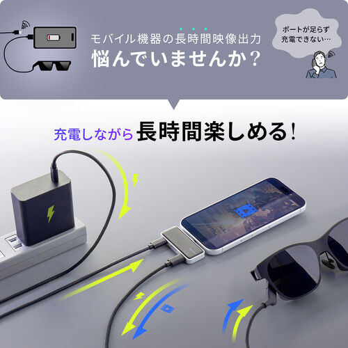 USB-C モバイルハブ 3-in-1 映像出力対応 ARグラスアダプター 拡張アダプタ PD100W 急速充電対応 Xreal One Pro対応 microSD USBハブ