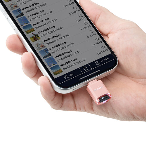 USB-C 超小型カードリーダー（スマホ・バックアップ・microSDカード・iPhone Android 対応・写真・動画・コンパクト・MFi認証・iXflash・ピンク）