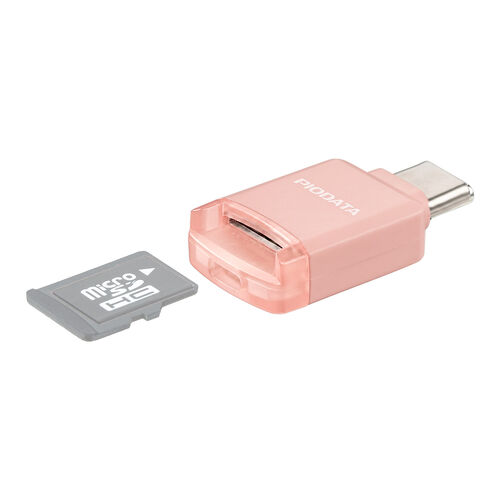 USB-C 超小型カードリーダー（スマホ・バックアップ・microSDカード・iPhone Android 対応・写真・動画・コンパクト・MFi認証・iXflash・ピンク）