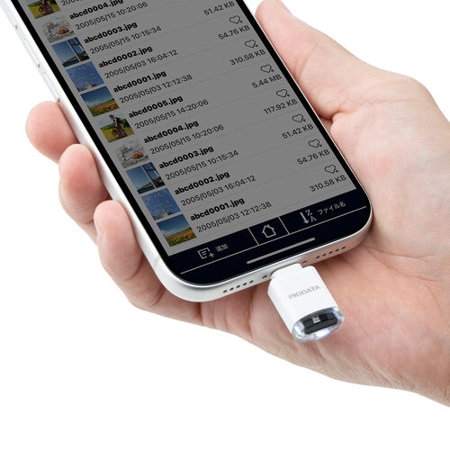 USB-C 超小型カードリーダー（スマホ・バックアップ・microSDカード・iPhone Android 対応・写真・動画・コンパクト・MFi認証・iXflash・ホワイト）