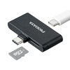 USB-C カードリーダー（PD充電対応・スマホ・バックアップ・microSDカード・iPhone/Android 対応・PD60W・写真・動画・コンパクト・MFi認証・iXflash・ブラック）