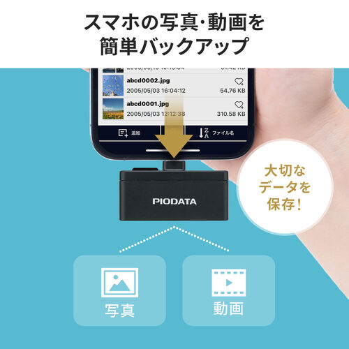 USB-C カードリーダー（PD充電対応・スマホ・バックアップ・microSDカード・iPhone/Android 対応・PD60W・写真・動画・コンパクト・MFi認証・iXflash・ブラック）