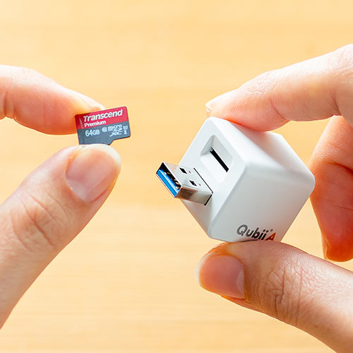 Androidバックアップカードリーダー（Android・アンドロイド・バックアップ・microSD・Qubii A・充電・カードリーダー）