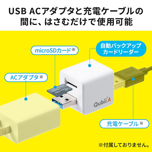 Androidバックアップカードリーダー（Android・アンドロイド・バックアップ・microSD・Qubii A・充電・カードリーダー）