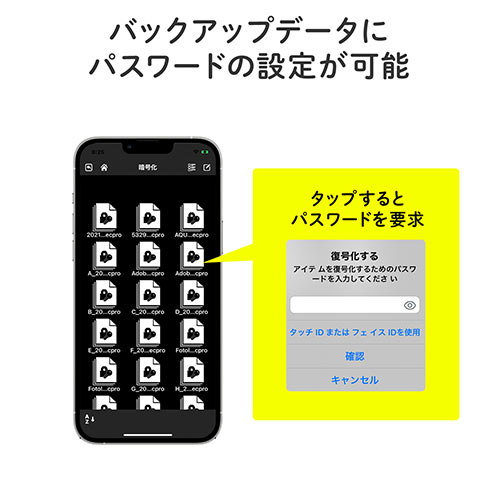 バックアップ付きAC充電器 充電器  iPhone iPad AC一体型 microSD保存 Type-C接続