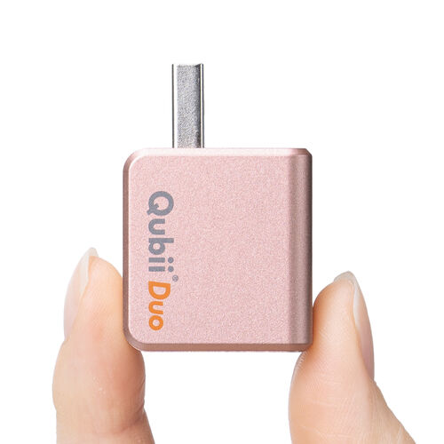 Qubii Duo iPhone iPad iOS Android 自動バックアップ（USB A・microSDカードリーダー機能・容量不足解消・ローズゴールド）
